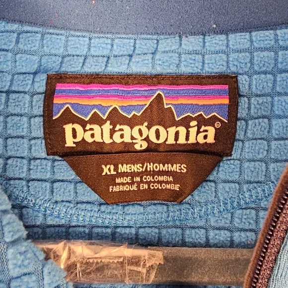 Patagonia Mens Blue 1/2 Zip R1 Pullover Sweater XL